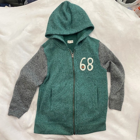 Gymboree Other - Gymboree Varsity Sweater Cardigan Boys Size Small (5-6) Hood Full Zip Front